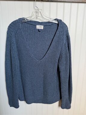 Universal Thread V-Neck Knit Sweater - Slate Blue
